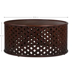 Couchtisch Ø 100x45 cm Braun aus Mangoholz WOMO-Design