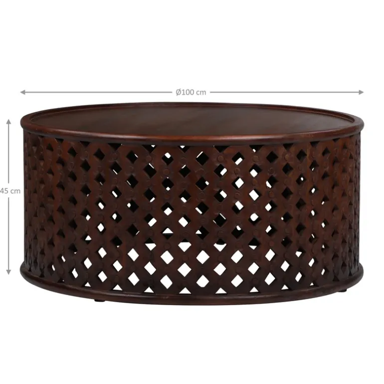 Couchtisch Ø 100x45 cm Braun aus Mangoholz WOMO-Design