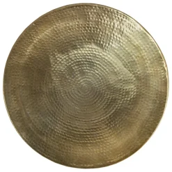 Couchtisch Ø 62x33 cm Gold aus Aluminium-Legierung in Hammerschlag-Technik  WOMO-Design