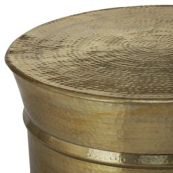 Couchtisch Ø 62x33 cm Gold aus Aluminium-Legierung in Hammerschlag-Technik  WOMO-Design