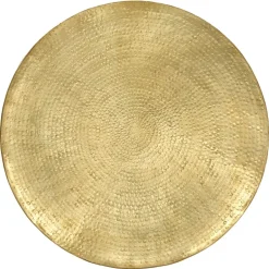 Couchtisch Ø 90x45 cm Gold aus Aluminium in Hammerschlag Optik WOMO-Design
