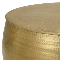 Couchtisch Ø 90x45 cm Gold aus Aluminium in Hammerschlag Optik WOMO-Design
