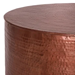 Couchtisch Ø 90x37 cm Kupfer aus Aluminium in Hammerschlag Optik WOMO-Design