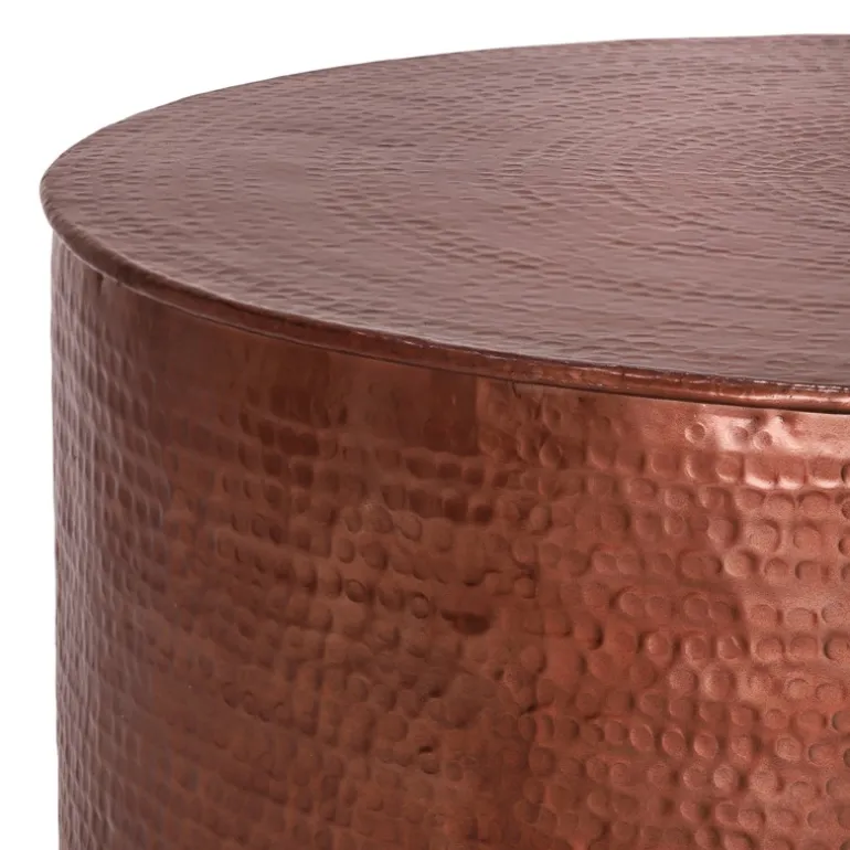 Couchtisch Ø 90x37 cm Kupfer aus Aluminium in Hammerschlag Optik WOMO-Design