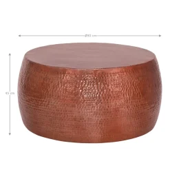 Couchtisch Ø 90x45 cm Kupfer aus Aluminium in Hammerschlag Optik WOMO-Design