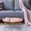 Couchtisch Ø 75x35 cm Kupfer aus Metall und Glas  WOMO-Design