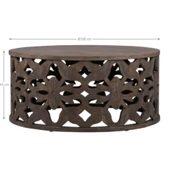 Couchtisch Ø 100x45 cm Natur aus Mangoholz  WOMO-Design