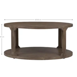 Couchtisch Ø 100x45 cm Natur aus Mangoholz  WOMO-Design