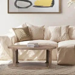 Couchtisch Ø 100x45 cm Natur aus Mangoholz  WOMO-Design