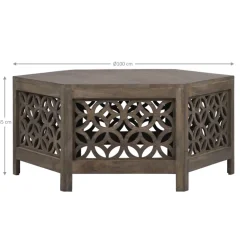 Couchtisch Ø 100x45 cm Natur aus Mangoholz  WOMO-Design