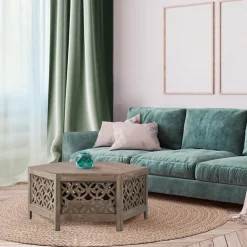 Couchtisch Ø 100x45 cm Natur aus Mangoholz  WOMO-Design