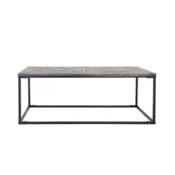 Couchtisch 120x60x46 cm Grau aus Metall und Mangoholz WOMO-Design