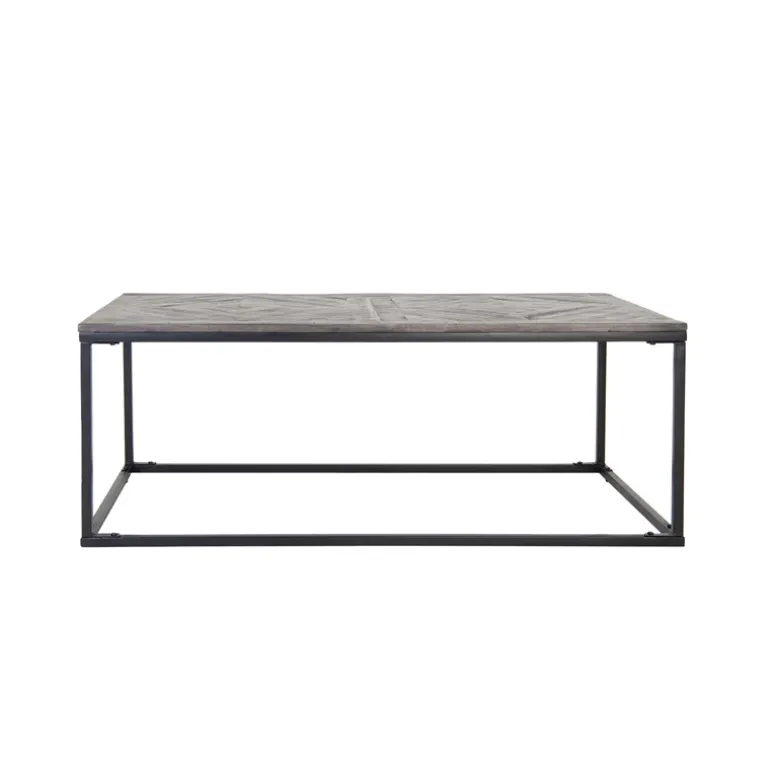Couchtisch 120x60x46 cm Grau aus Metall und Mangoholz WOMO-Design