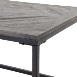 Couchtisch 120x60x46 cm Grau aus Metall und Mangoholz WOMO-Design