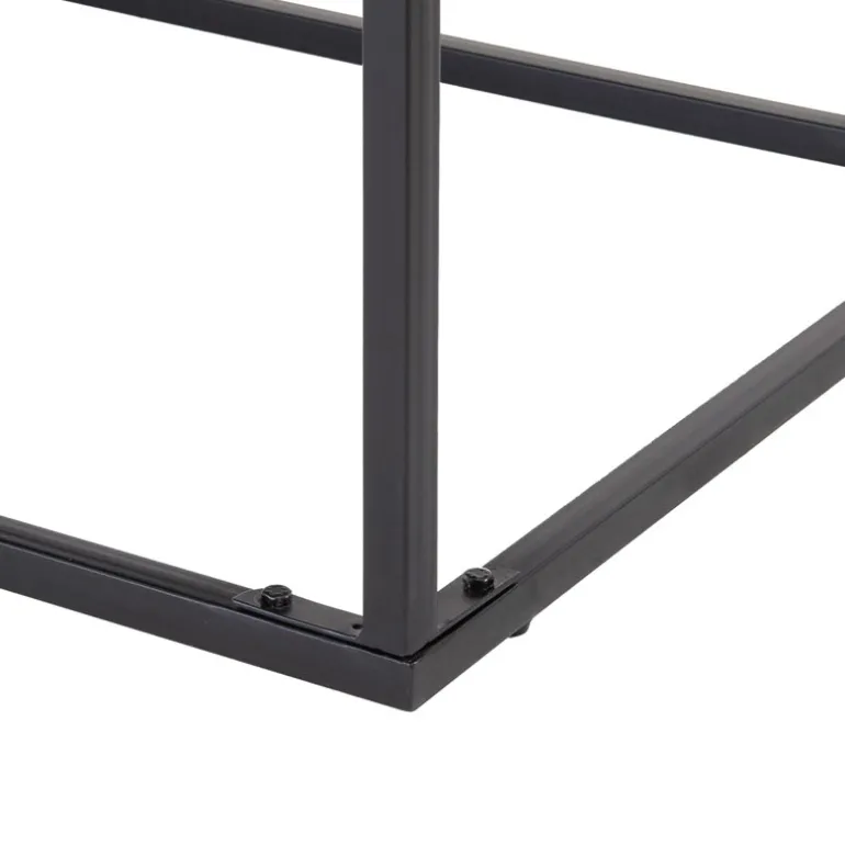 Couchtisch 120x60x46 cm Grau aus Metall und Mangoholz WOMO-Design