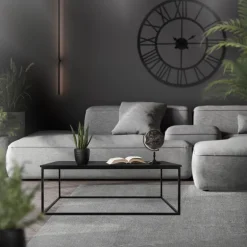 Couchtisch 110x39,5x59 cm Schwarz aus Metall ML-Design