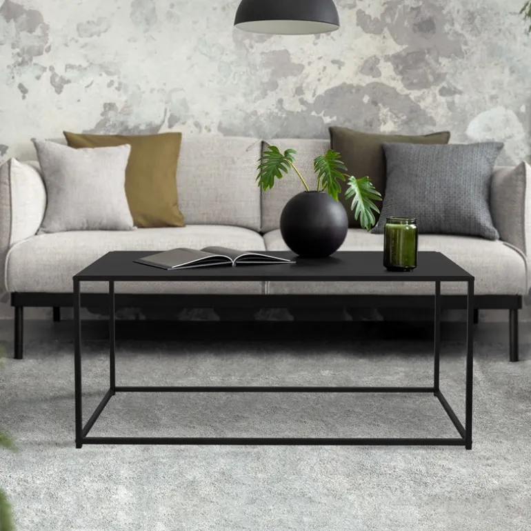 Couchtisch 110x40x50,5 cm Schwarz aus Metall ML-Design