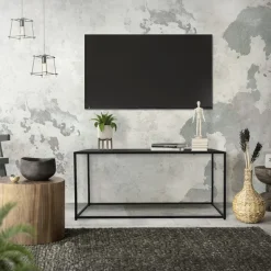 Couchtisch 110x40x50,5 cm Schwarz aus Metall ML-Design