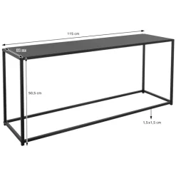 Couchtisch 115x32x50,5 cm Schwarz aus Metall ML-Design