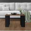 Couchtisch 65x65x40 cm Walnuss/Schwarz ML-Design