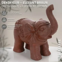 Deko Figur Elefant 36x19x39 cm Braun von ML-Design
