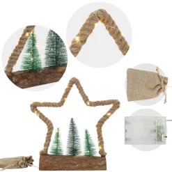 Deko LED Jute Stern mit LED-Beleuchtung