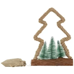 Deko LED Weihnachtsbaum aus Juteseil Standfigur 30 cm warmweiß mit Timerfunktion