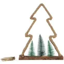 Deko LED Weihnachtsbaum aus Juteseil Standfigur 45 cm warmweiß mit Timerfunktion