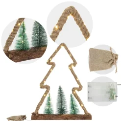 Deko LED Weihnachtsbaum aus Juteseil Standfigur 45 cm warmweiß mit Timerfunktion