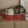 Deko Weihnachtszaun mit LED Rot 90x21 cm aus Holz