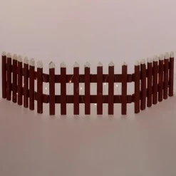 Deko Weihnachtszaun mit LED Rot 90x21 cm aus Holz