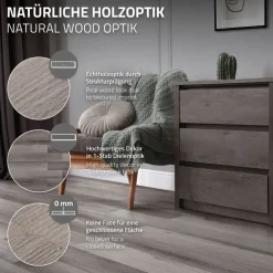 Deluxe PVC Klebevinylboden für 2,23 m² Kiefer Grau 2 mm dick ML-Design