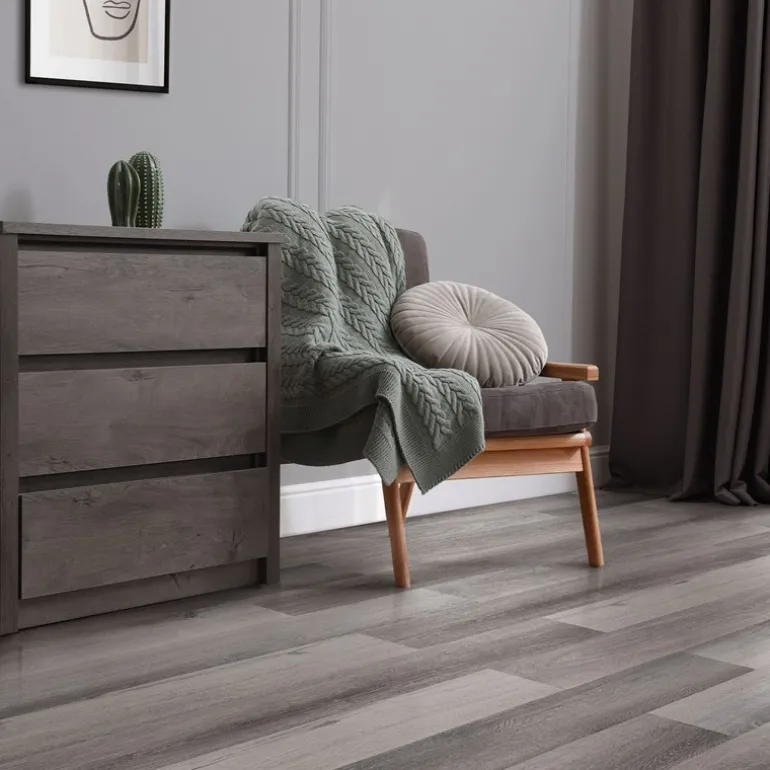 Deluxe PVC Klebevinylboden für 2,23 m² Kiefer Grau 2 mm dick ML-Design