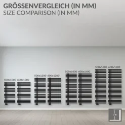 Design Badheizkörper Iron EM 600x1400 mm Schwarz matt Luxe Bath