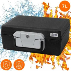 Dokumentenbox DIN A4 39x33x16 cm 7L Feuerfeste wasserdichte Dokumentenkassette