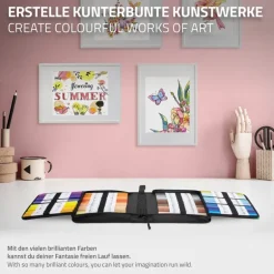 Doppelfaserstifte Set mit 120 Farben mit 2 Spitzen in klappbarem Mäppchen