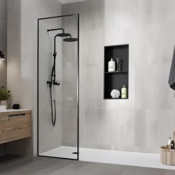 Duschnische 2 Ebenen 30x60 cm Schwarz aus Edelstahl Wandnische Duschablage LuxeBath