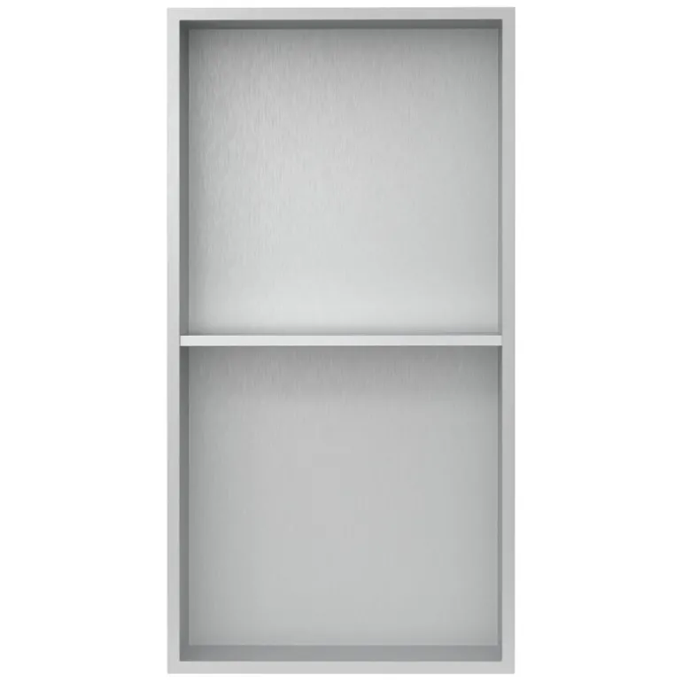 Duschnische 2 Ebenen 30x60 cm Silber aus Edelstahl Wandnische Duschablage LuxeBath