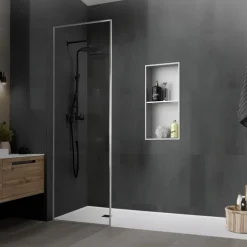 Duschnische 2 Ebenen 30x60 cm Silber aus Edelstahl Wandnische Duschablage LuxeBath