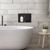 Duschnische 30x20 cm Schwarz aus Edelstahl Wandnische Duschablage LuxeBath