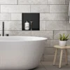 Duschnische 30x30 cm Schwarz aus Edelstahl Unterputz Rahmen Wandnische Duschablage LuxeBath
