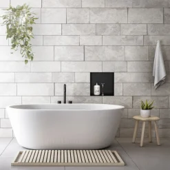 Duschnische 30x30 cm Schwarz aus Edelstahl Unterputz Rahmen Wandnische Duschablage LuxeBath