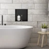 Duschnische 30x30 cm Schwarz aus Edelstahl Wandnische Duschablage LuxeBath
