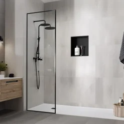Duschnische 30x30 cm Schwarz aus Edelstahl Wandnische Duschablage LuxeBath