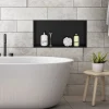 Duschnische 60x30 cm Schwarz aus Edelstahl Wandnische Duschablage LuxeBath