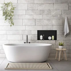 Duschnische 60x30 cm Schwarz aus Edelstahl Wandnische Duschablage LuxeBath