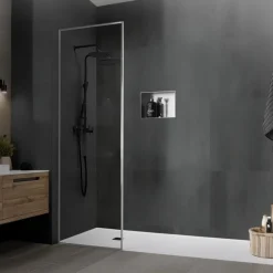 Duschnische 30x20 cm Silber aus Edelstahl Unterputz Rahmen Wandnische Duschablage LuxeBath