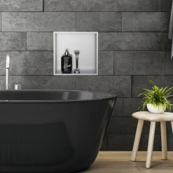 Duschnische 30x30 cm Silber aus Edelstahl Wandnische Duschablage LuxeBath