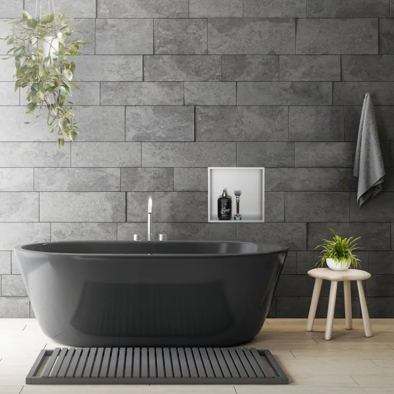 Duschnische 30x30 cm Silber aus Edelstahl Wandnische Duschablage LuxeBath