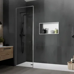 Duschnische 60x30 cm Silber aus Edelstahl Wandnische Duschablage LuxeBath